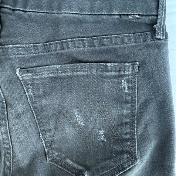 MOTHER  The Looker Crop Jeans Black Washed - Picture 7 of 10